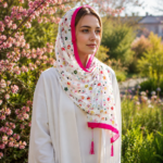 شال نخی منگوله دار - Image 3