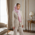 روسری ابریشم ساده - Image 2