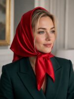 مینی اسکارف ساتن قرمز