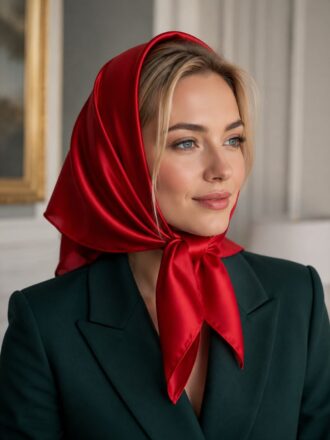 مینی اسکارف ساتن قرمز