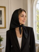 مینی اسکارف ساتن مشکی