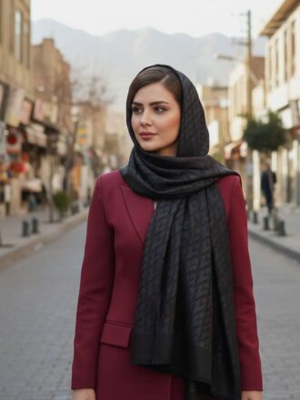 شال ژاکارد مشکی