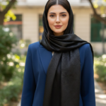 شال ژاکارد مشکی