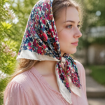 مینی اسکارف نخی گلدار