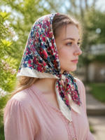 مینی اسکارف نخی گلدار