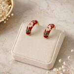 گوشواره حلقه ای میناکاری