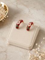 گوشواره حلقه ای میناکاری